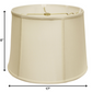 HomeRoots 17" Throwback Drum Pongee Silk Lampshade in Ivory Finish