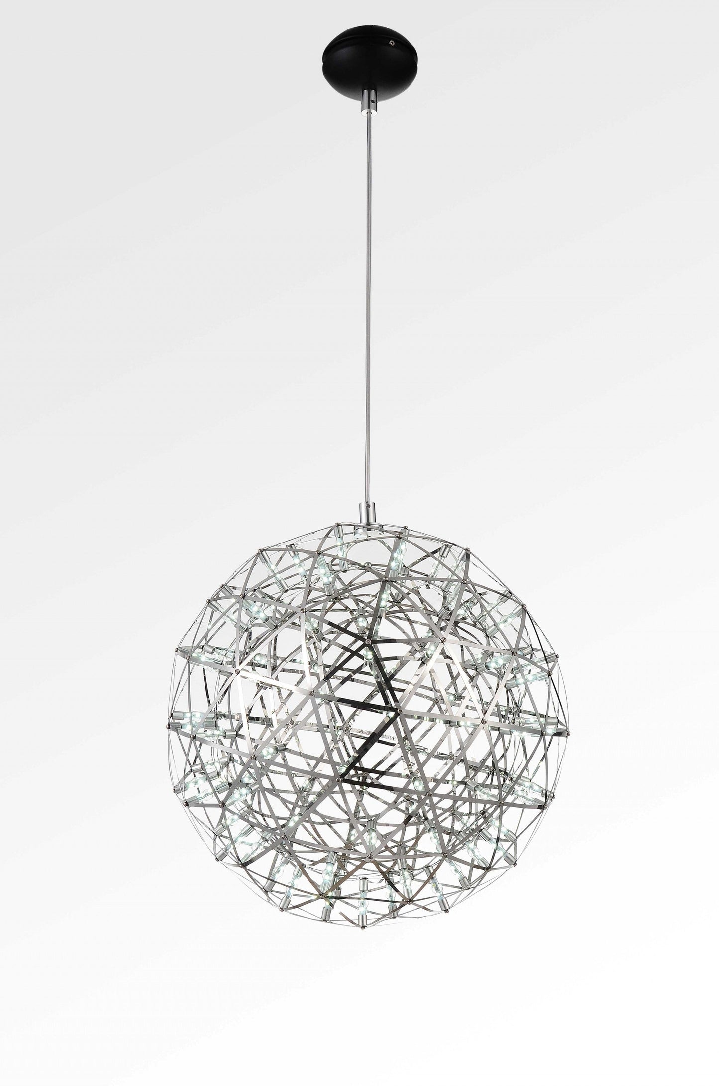 HomeRoots 17" x 17" Pendant Lamp With Stainless Steel Finish