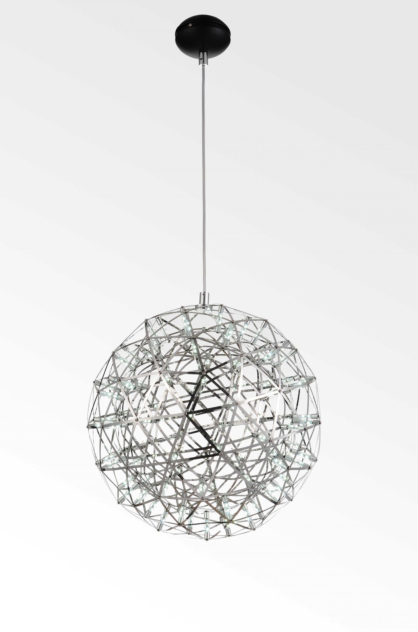 HomeRoots 17" x 17" Pendant Lamp With Stainless Steel Finish