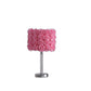 HomeRoots 18” Acrylic And Metal Table Lamp With Pink Roses Shade