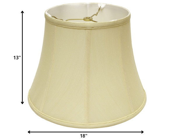 HomeRoots 18" Altered Bell Monay Shantung Lampshade in Antique White Finish