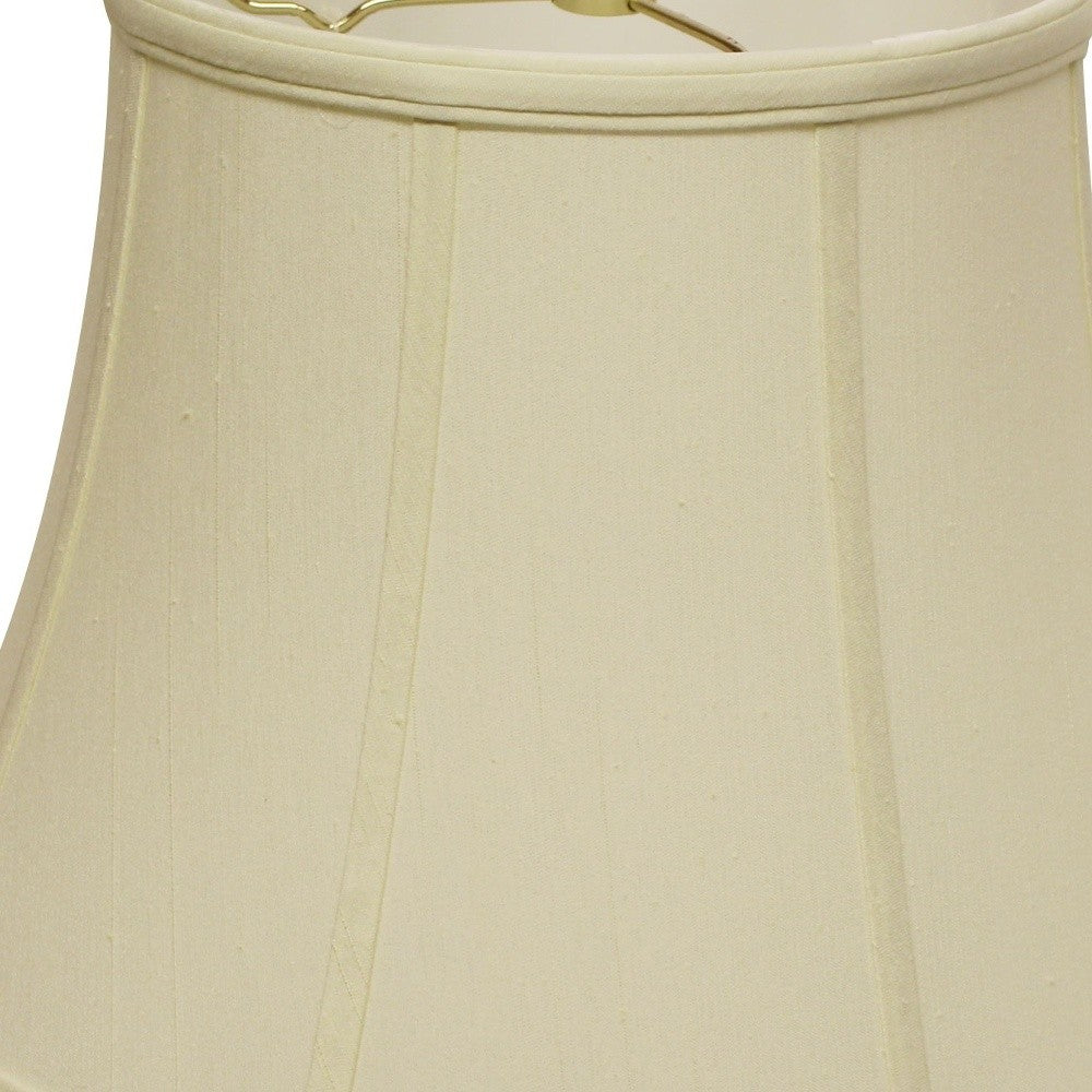 HomeRoots 18" Altered Bell Monay Shantung Lampshade in Ivory Finish