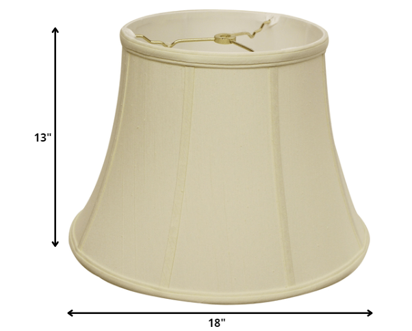 HomeRoots 18" Altered Bell Monay Shantung Lampshade in Ivory Finish