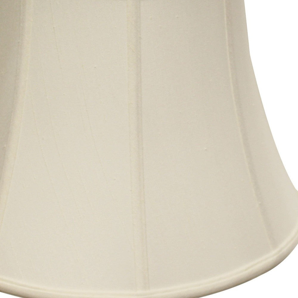 HomeRoots 18" Altered Bell Monay Shantung Lampshade in White Finish