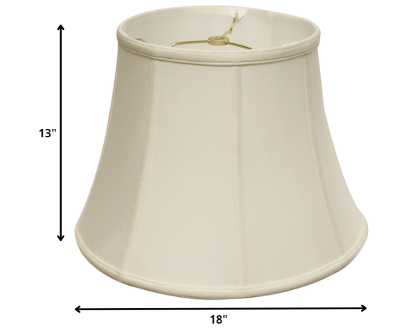 HomeRoots 18" Altered Bell Monay Shantung Lampshade in White Finish