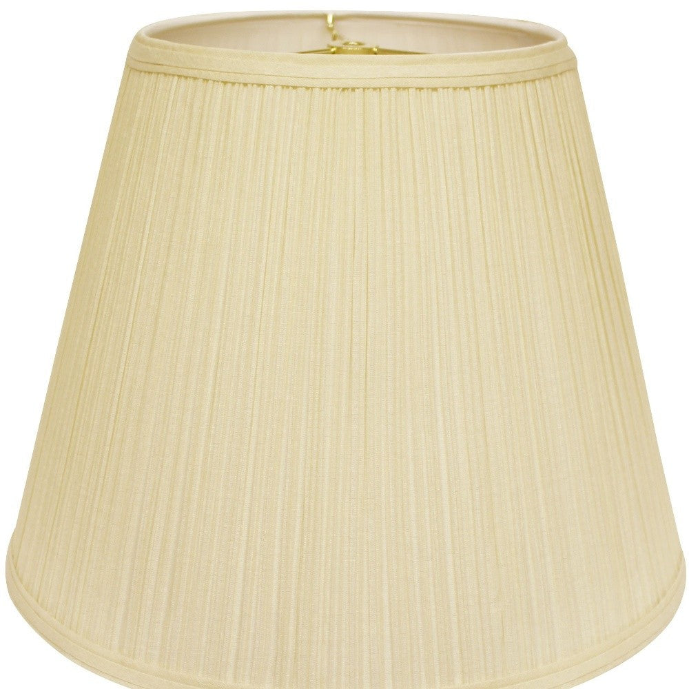 HomeRoots 18" Empire Deep Slanted Broadcloth Lampshade in Ivory Finish