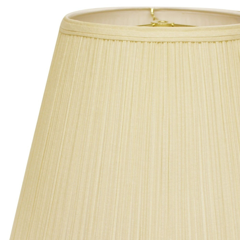 HomeRoots 18" Empire Deep Slanted Broadcloth Lampshade in Ivory Finish