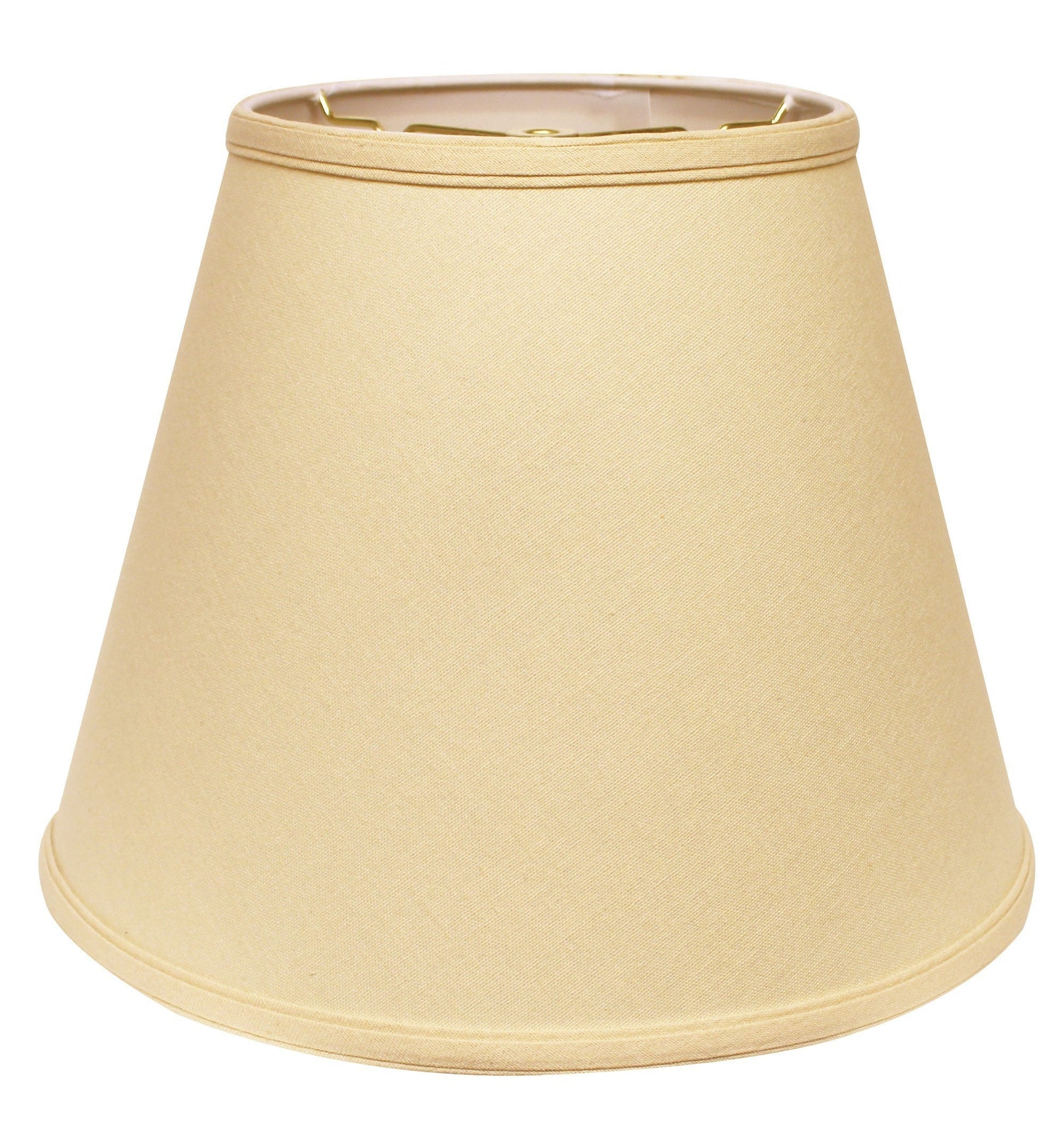 HomeRoots 18" Empire Deep Slanted Linen Lampshade in Parchment Beige Finish