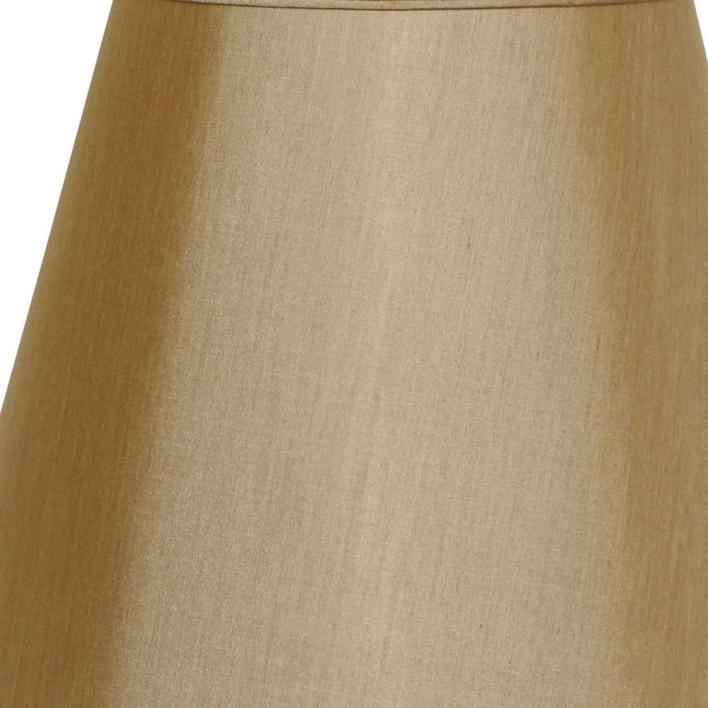 HomeRoots 18" Empire Deep Slanted No Slub Lampshade in Pale Brown Finish