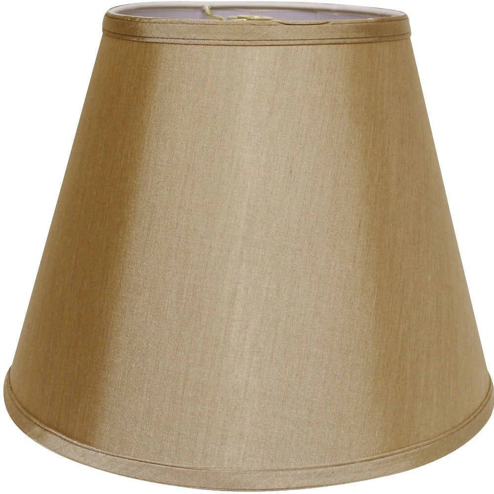 HomeRoots 18" Empire Deep Slanted No Slub Lampshade in Pale Brown Finish
