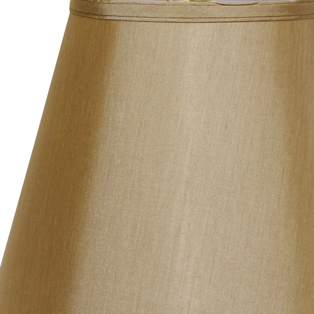 HomeRoots 18" Empire Deep Slanted No Slub Lampshade in Pale Brown Finish