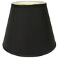 HomeRoots 18" Empire Deep Slanted Shantung Lampshade in Black Finish With White Lining