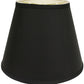 HomeRoots 18" Empire Deep Slanted Shantung Lampshade in Black Finish With White Lining