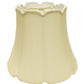HomeRoots 18" Empire Slanted Cylinder Scroll Edge Silk Lampshade in Antique White Finish