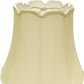 HomeRoots 18" Empire Slanted Cylinder Scroll Edge Silk Lampshade in Antique White Finish