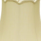 HomeRoots 18" Empire Slanted Cylinder Scroll Edge Silk Lampshade in Antique White Finish