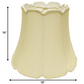 HomeRoots 18" Empire Slanted Cylinder Scroll Edge Silk Lampshade in Antique White Finish