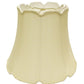 HomeRoots 18" Empire Slanted Cylinder Scroll Edge Silk Lampshade in Antique White Finish