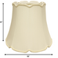 HomeRoots 18" Empire Slanted Cylinder Scroll Edge Silk Lampshade in Ivory Finish