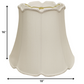 HomeRoots 18" Empire Slanted Cylinder Scroll Edge Silk Lampshade in White Finish