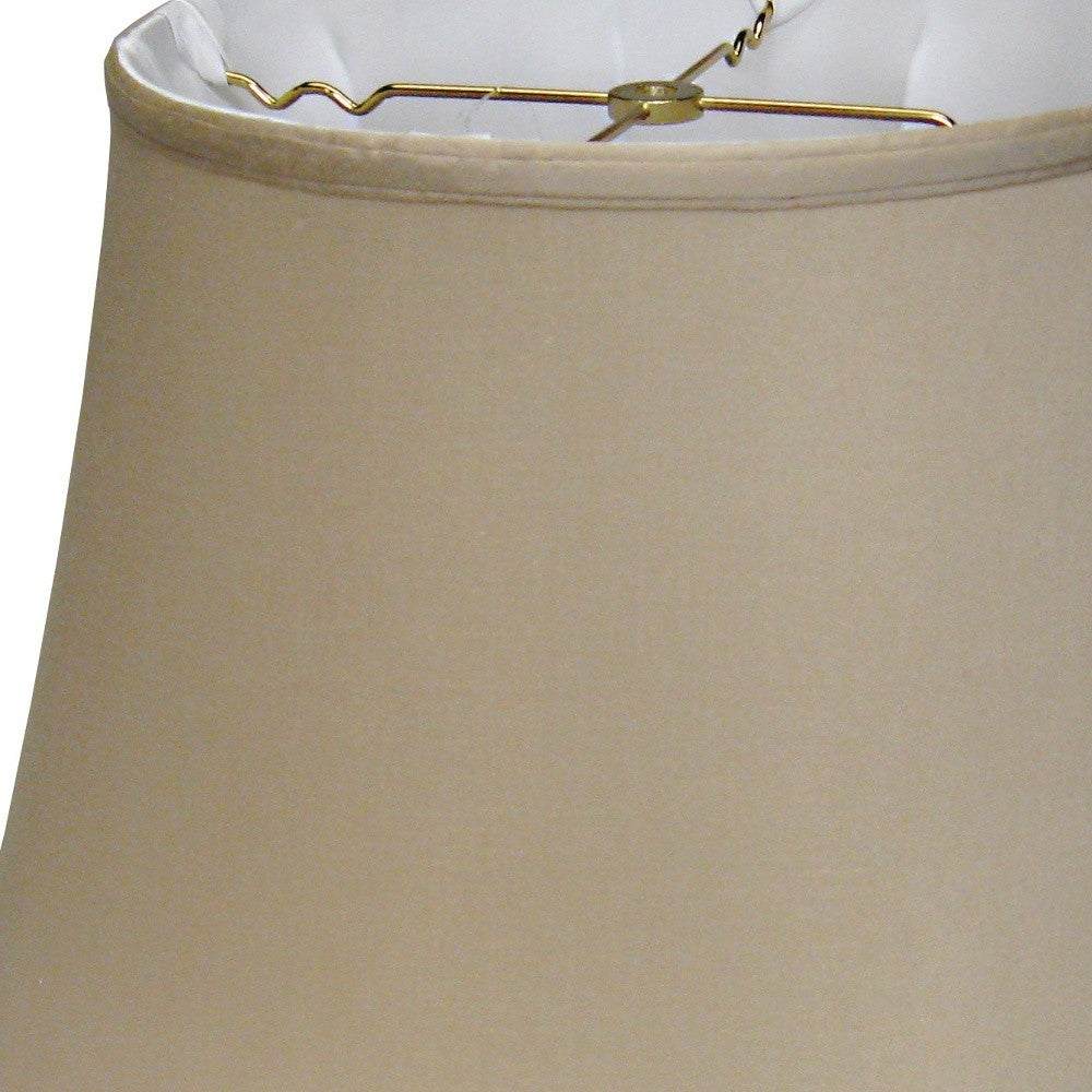 HomeRoots 18" Greige Sloped Euro Bell Pongee Shantung Lampshade