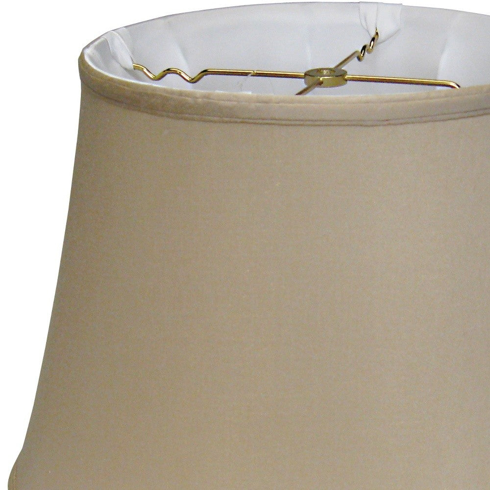 HomeRoots 18" Greige Sloped Euro Bell Pongee Shantung Lampshade
