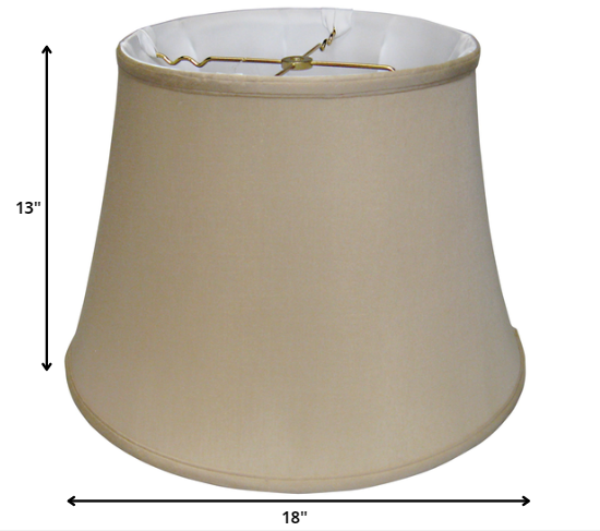 HomeRoots 18" Greige Sloped Euro Bell Pongee Shantung Lampshade