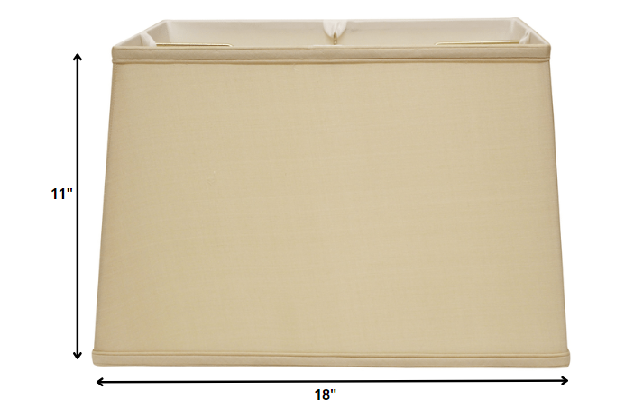 HomeRoots 18" Inherent Throwback Rectangle Pongee Silk Lampshade