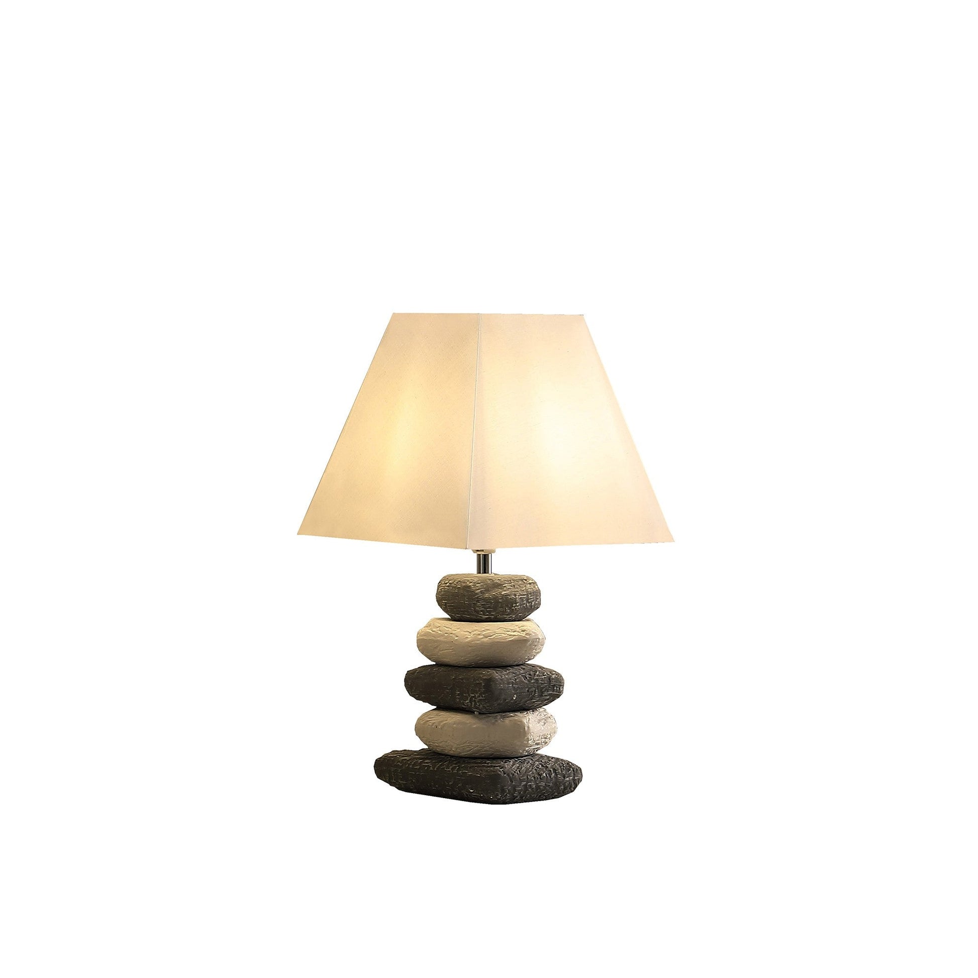 HomeRoots 18” Organic Ceramic Pebbles Table Lamp With White Empire Shade