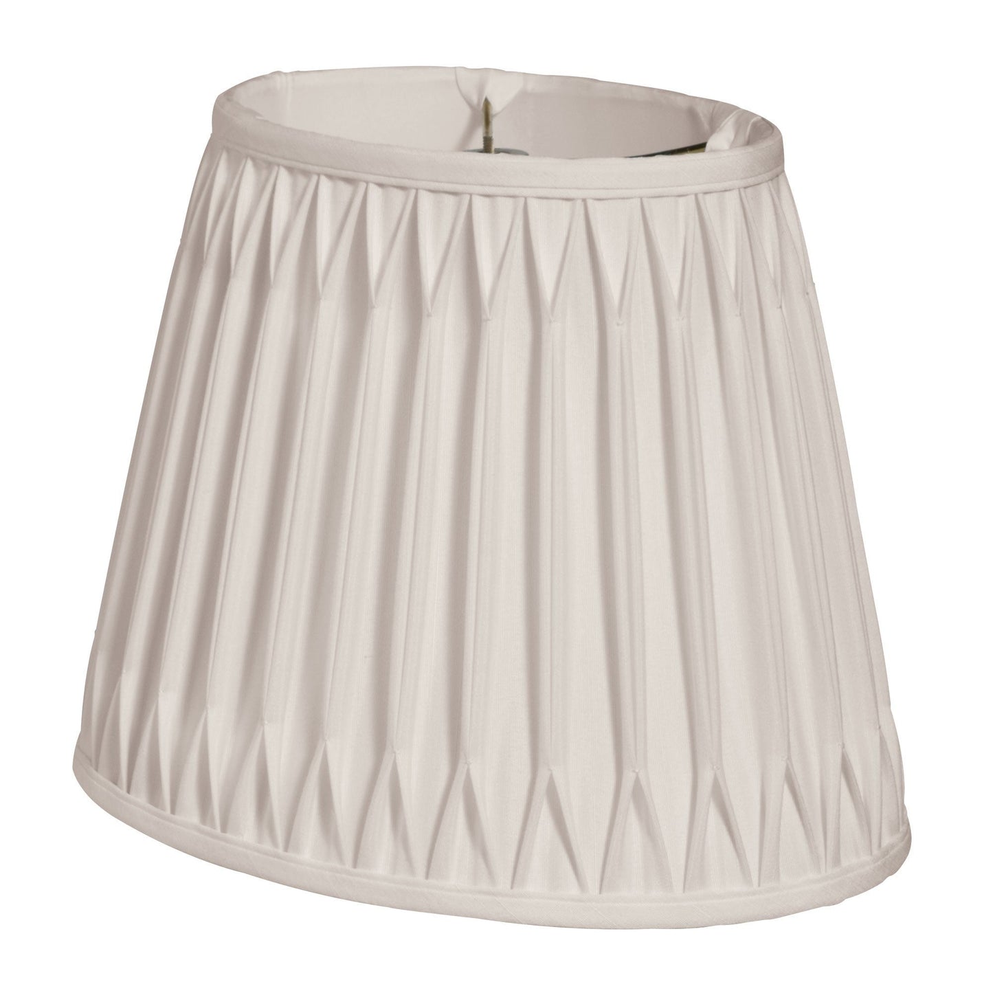 HomeRoots 18" Oval Smocked Pleat Paperback Shantung Lampshade in Cream Finish