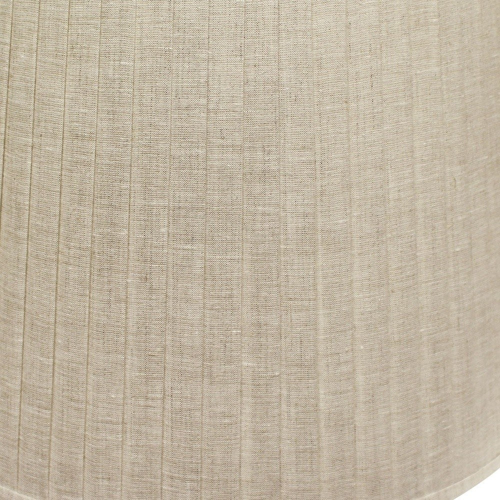 HomeRoots 18" Paperback Linen Lampshade With Side Pleats in Cream Finish
