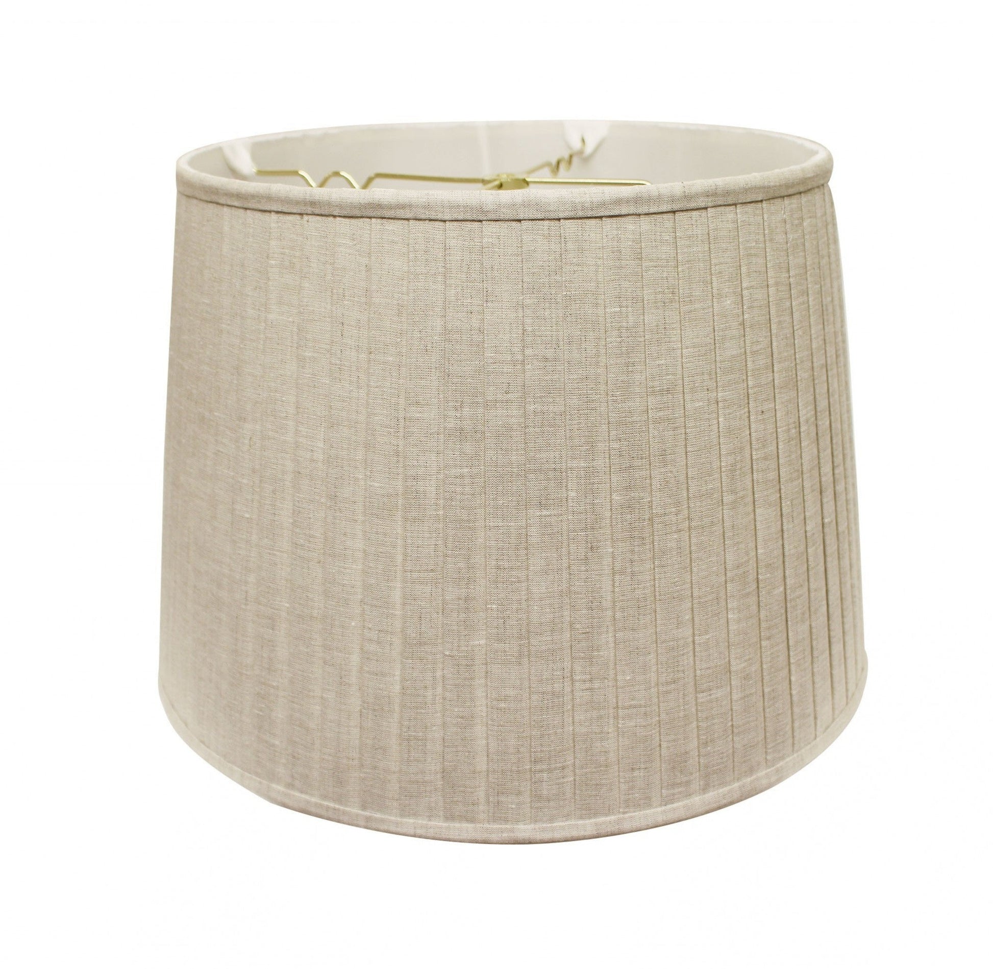 HomeRoots 18" Paperback Linen Lampshade With Side Pleats in Cream Finish