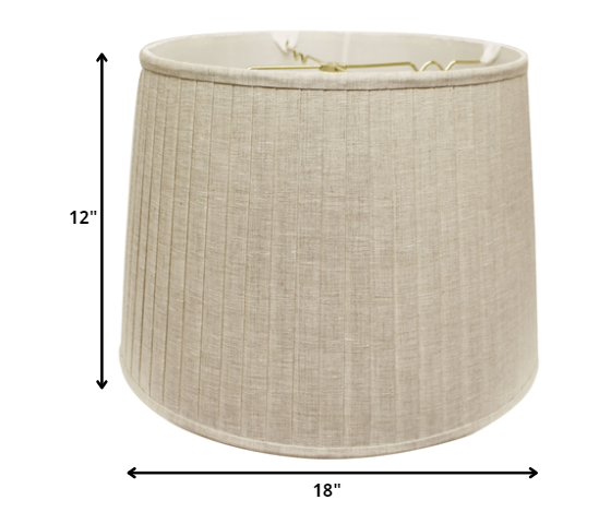 HomeRoots 18" Paperback Linen Lampshade With Side Pleats in Cream Finish
