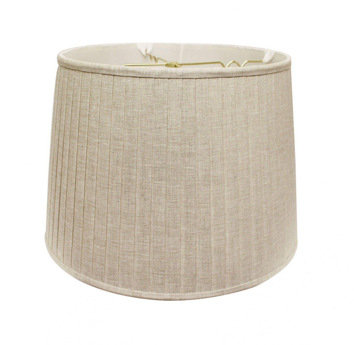 HomeRoots 18" Paperback Linen Lampshade With Side Pleats in Cream Finish