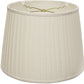 HomeRoots 18" Paperback Linen Lampshade with Side Pleats in White Finish