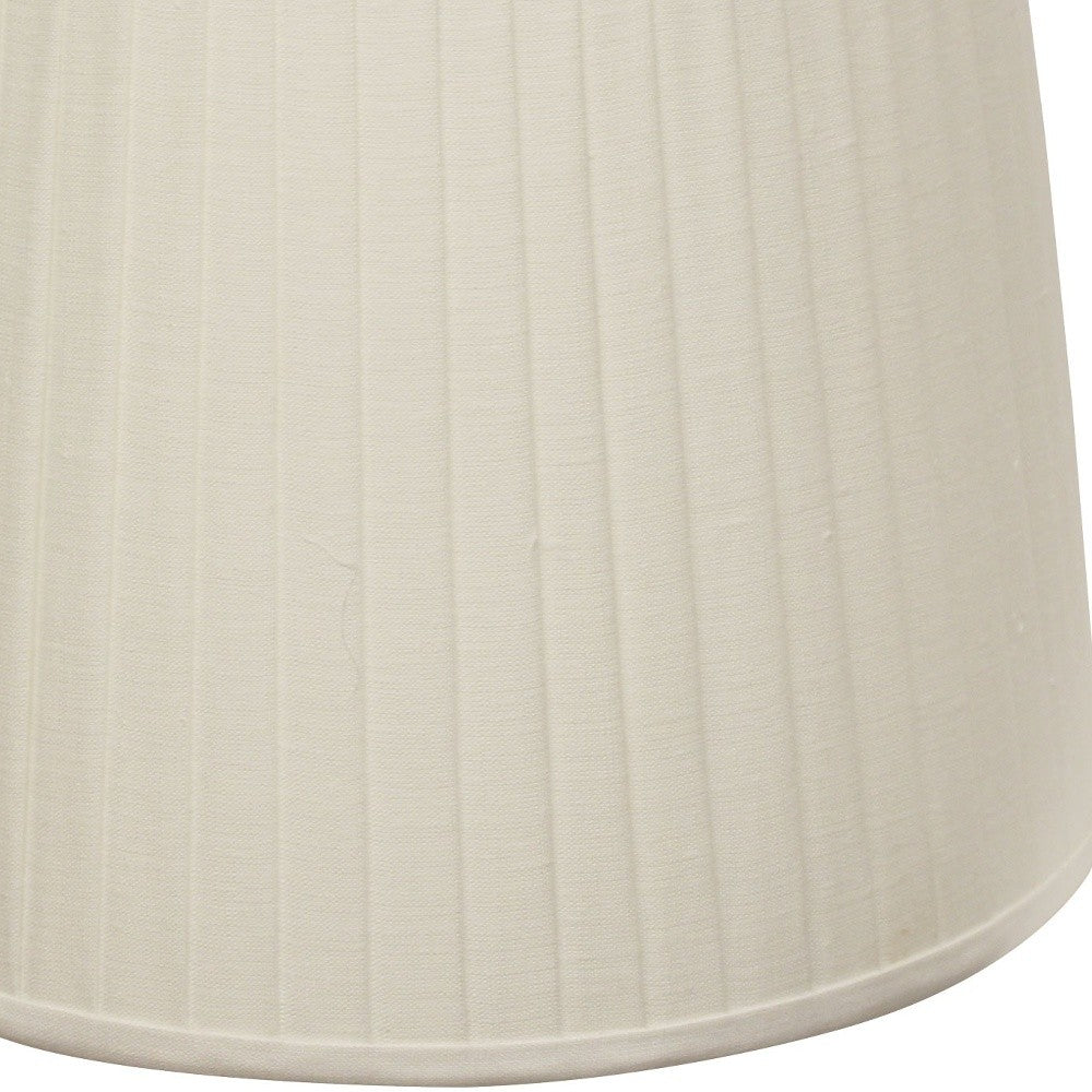 HomeRoots 18" Paperback Linen Lampshade with Side Pleats in White Finish