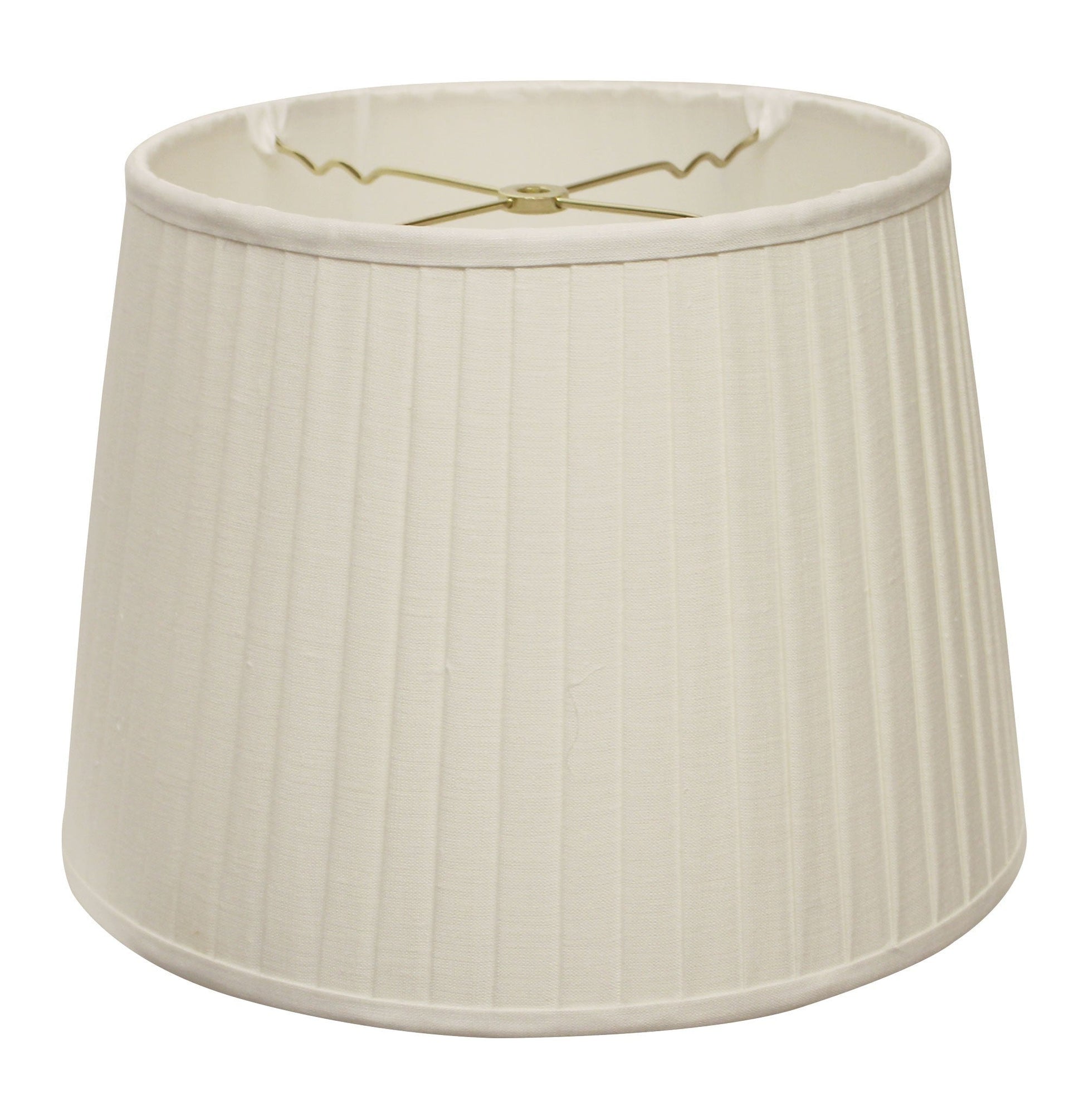 HomeRoots 18" Paperback Linen Lampshade with Side Pleats in White Finish