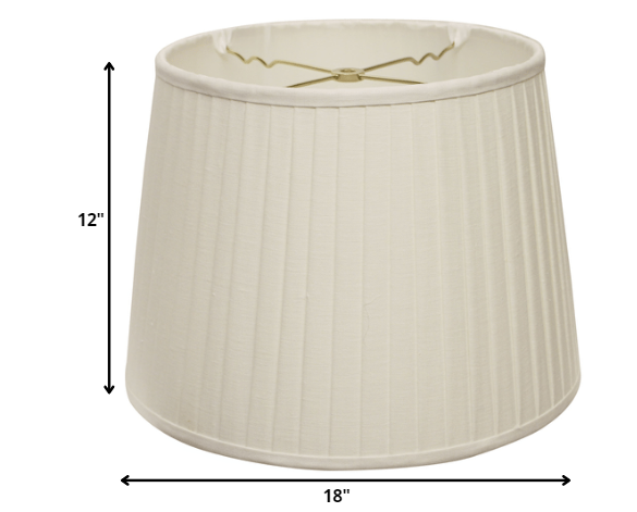 HomeRoots 18" Paperback Linen Lampshade with Side Pleats in White Finish