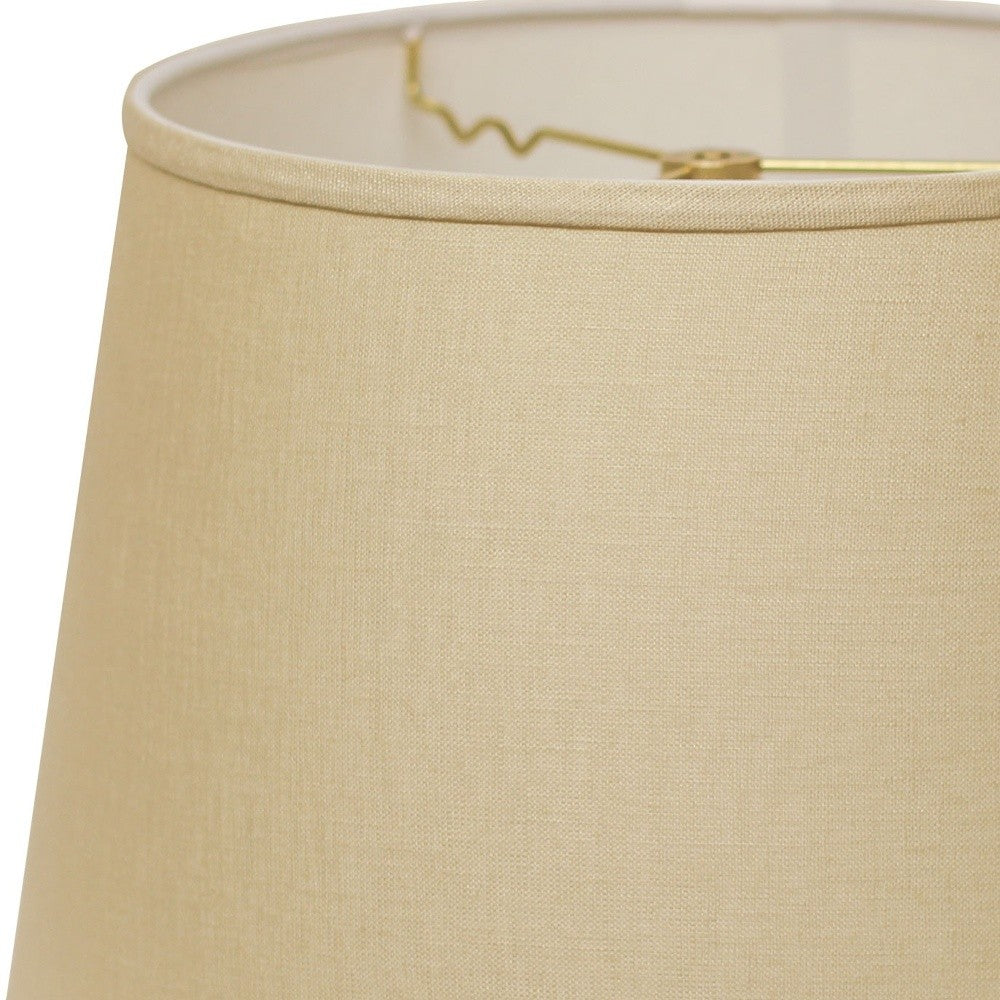 HomeRoots 18" Parchment Rounded Empire Slanted Linen Lampshade in Beige Finish