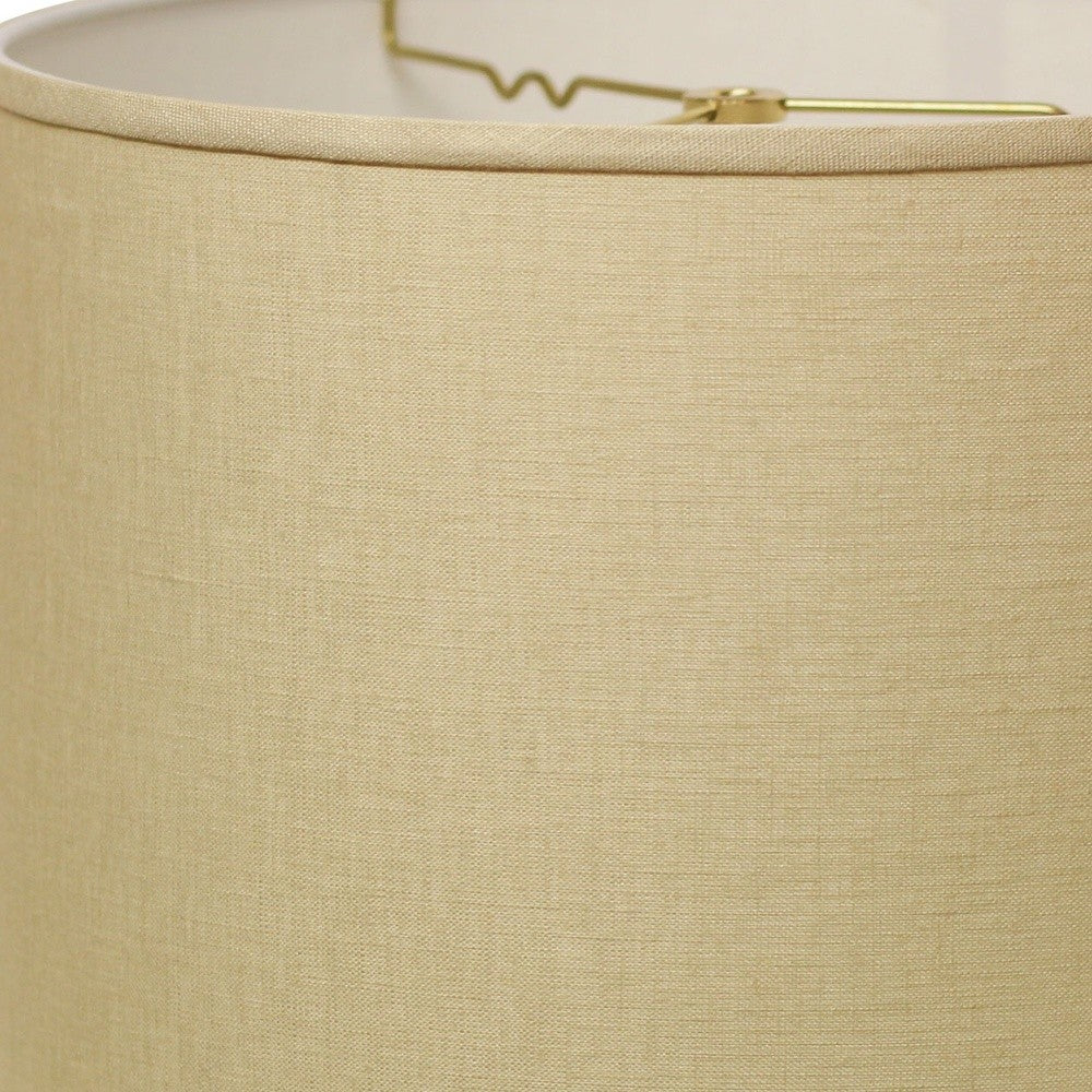 HomeRoots 18" Parchment Throwback Drum Linen Lampshade in Beige Finish