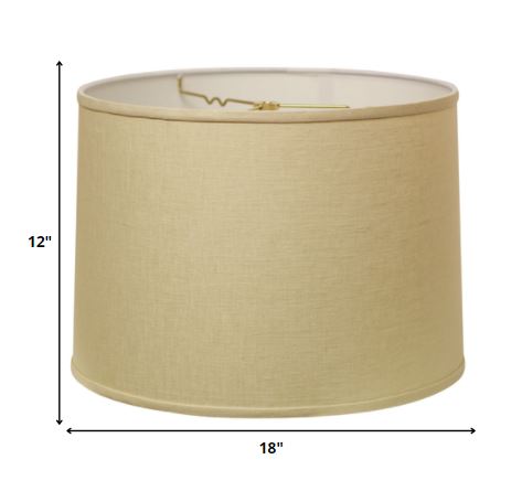 HomeRoots 18" Parchment Throwback Drum Linen Lampshade in Beige Finish