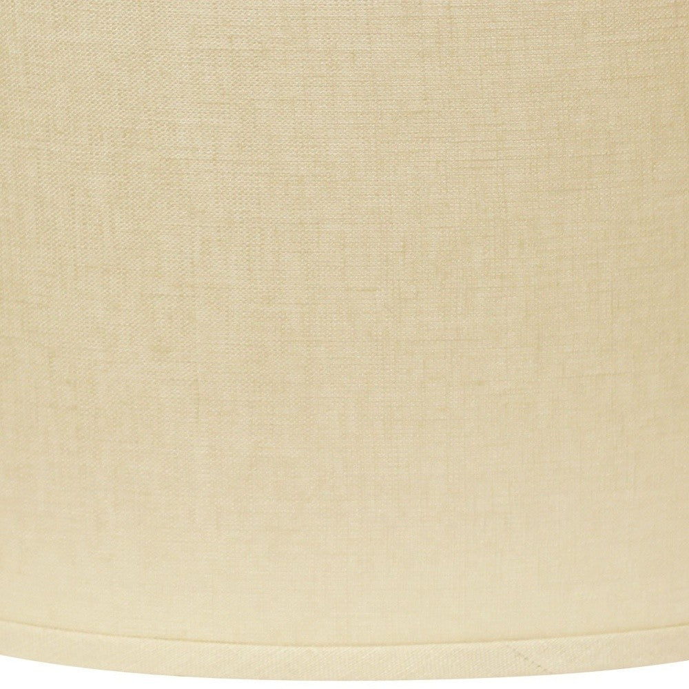 HomeRoots 18" Parchment Throwback Oval Linen Lampshade in Beige Finish