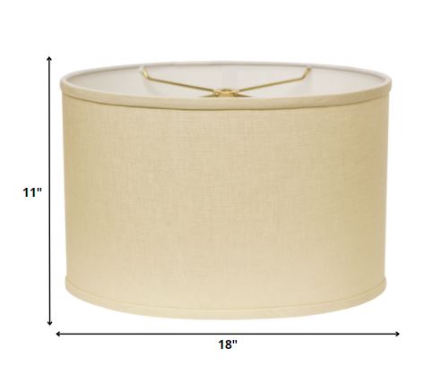 HomeRoots 18" Parchment Throwback Oval Linen Lampshade in Beige Finish