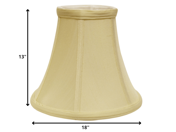 HomeRoots 18" Premium Bell Monay Shantung Lampshade in Antique White Finish
