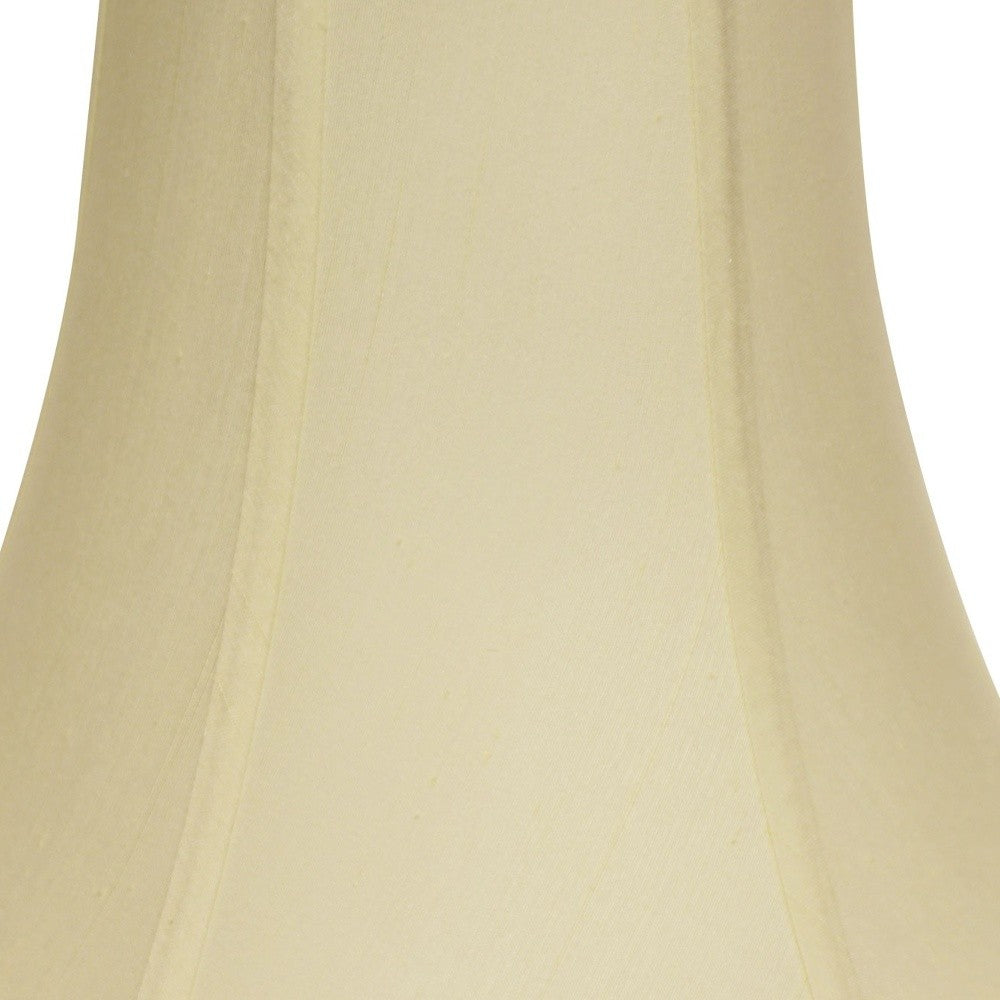 HomeRoots 18" Premium Bell Monay Shantung Lampshade in Ivory Finish