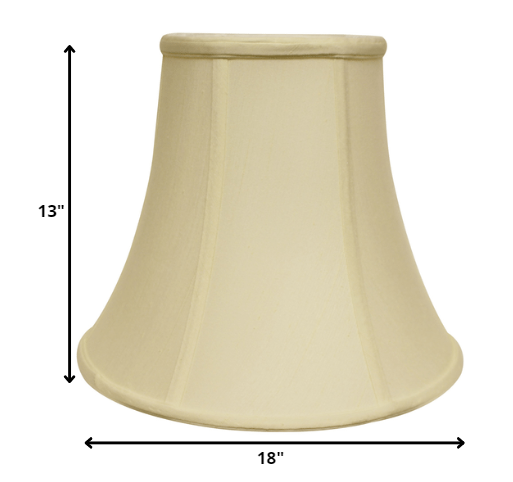 HomeRoots 18" Premium Bell Monay Shantung Lampshade in Ivory Finish