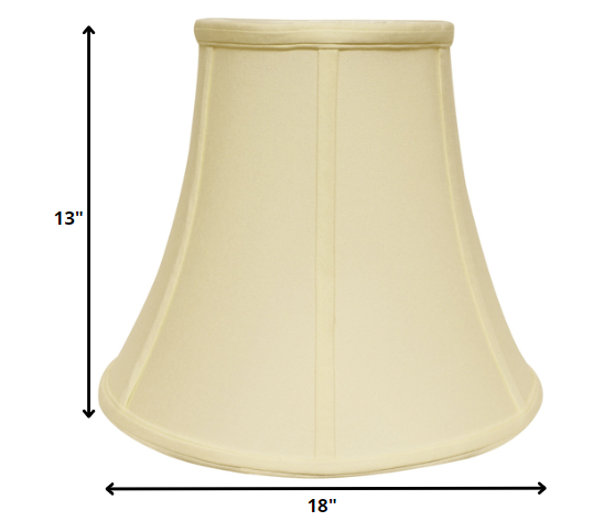 HomeRoots 18" Premium Bell No Slub Lampshade in Ivory Finish