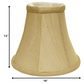 HomeRoots 18" Premium Bell No Slub Lampshade in Pale Brown Finish