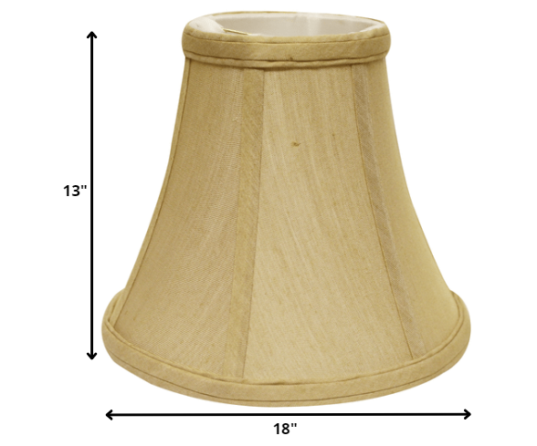 HomeRoots 18" Premium Bell No Slub Lampshade in Pale Brown Finish