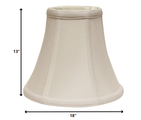 HomeRoots 18" Premium Bell No Slub Lampshade in Snow Finish
